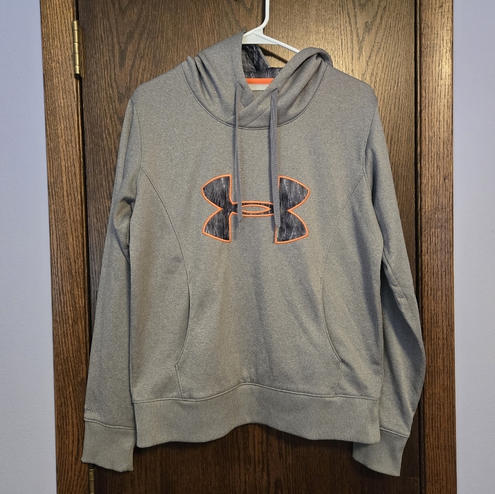 Under Armour Gray Hoodie with Orange Logo